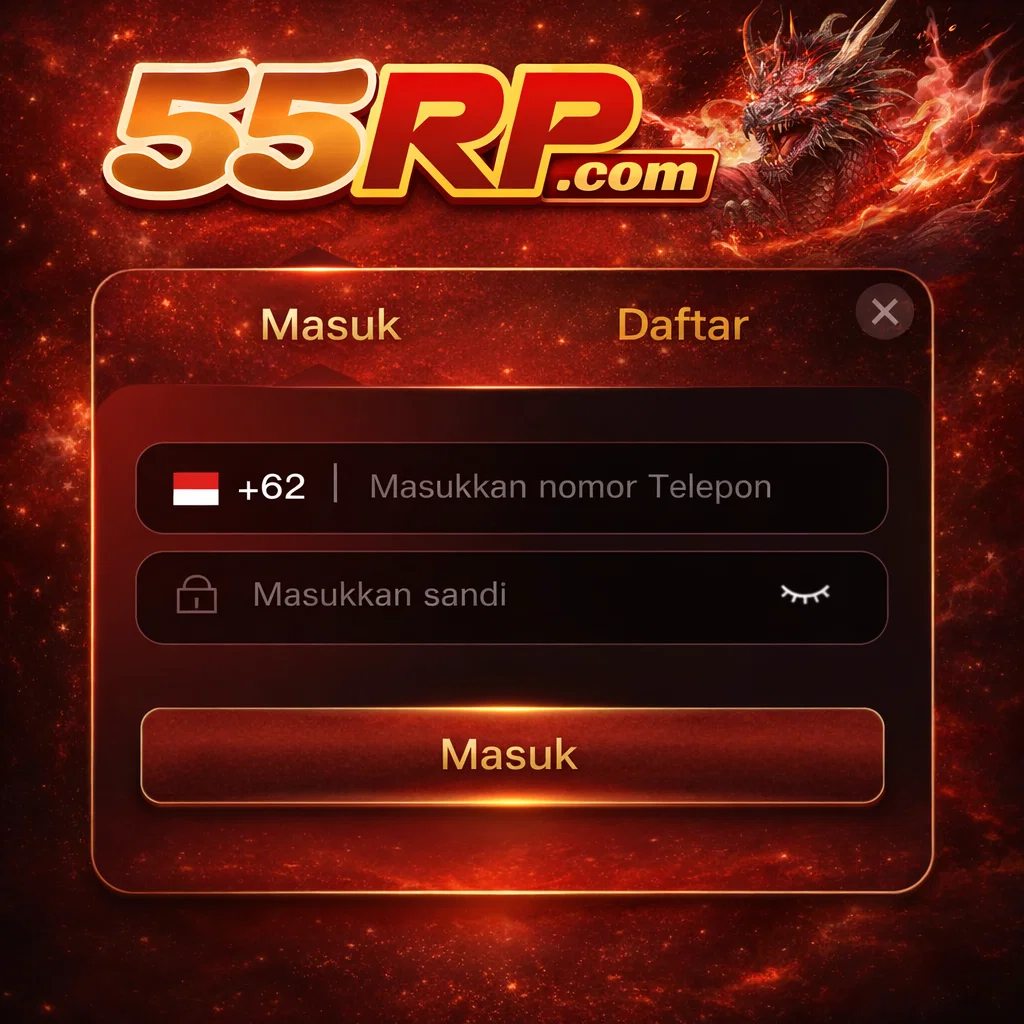 Halaman Masuk 55RP resmi untuk akses akun dan semua game secara aman