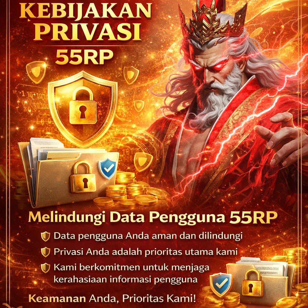 Ilustrasi sistem keamanan dan perlindungan data pengguna pada platform 55RP resmi